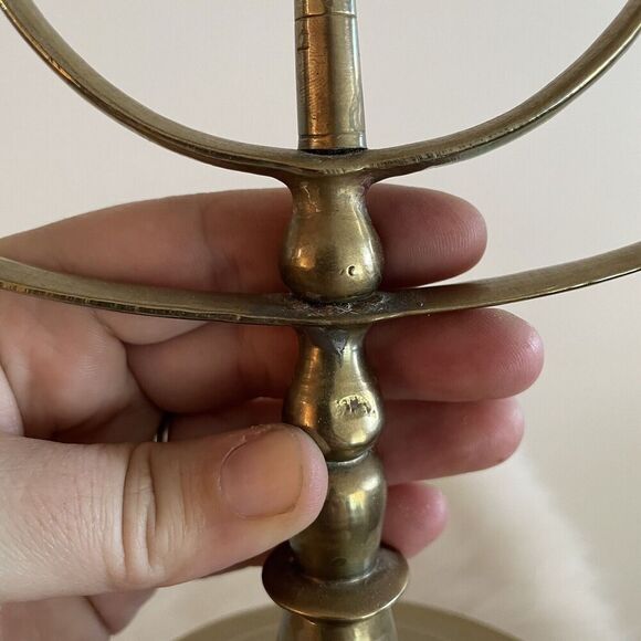 Vintage Brass Candelabra 5 Arm Candle Stick Holder 10 INCHES Golden Decor Regal - Picture 5 of 5